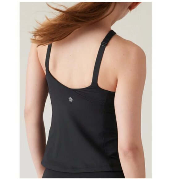 ATHLETA Crossed Tankini Black Swim Top Size Medium MSRP $84 - SOLD OUT ONLINE - Picture 5 of 7